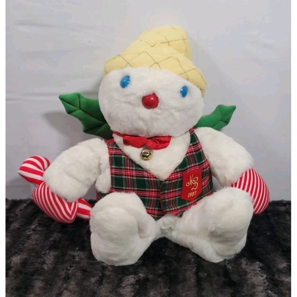 Mr Bingle Plush Vintage 1987 Maison Blanche Snowman Christmas Candy Cane 24" EUC